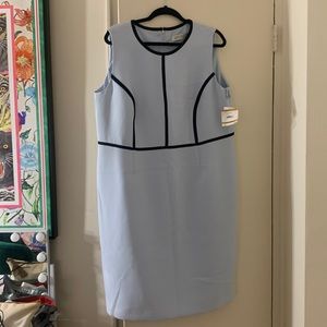Kasper powder blue and black dress